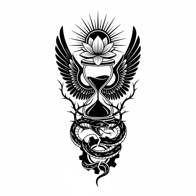 Amor Fati tattoo design, bold blackwork style