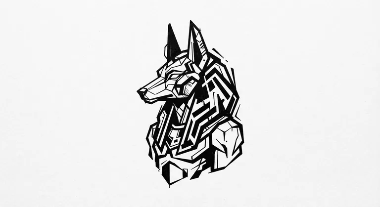 brutalist ink-cut abstract geometry design