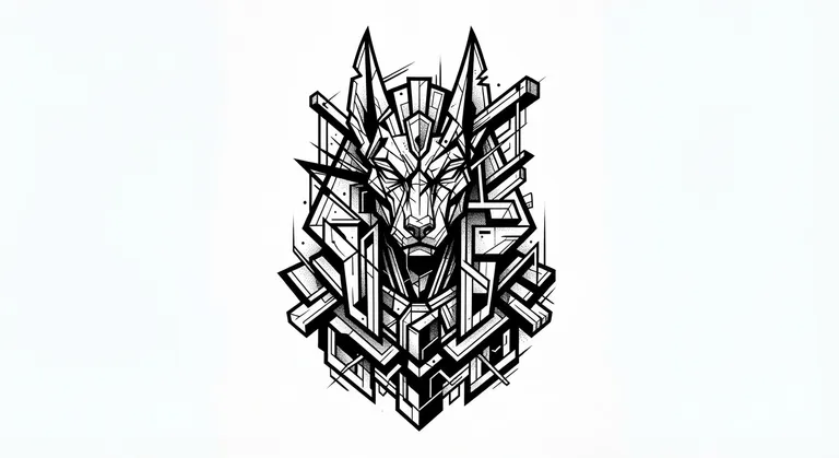 brutalist ink-cut abstract geometry design