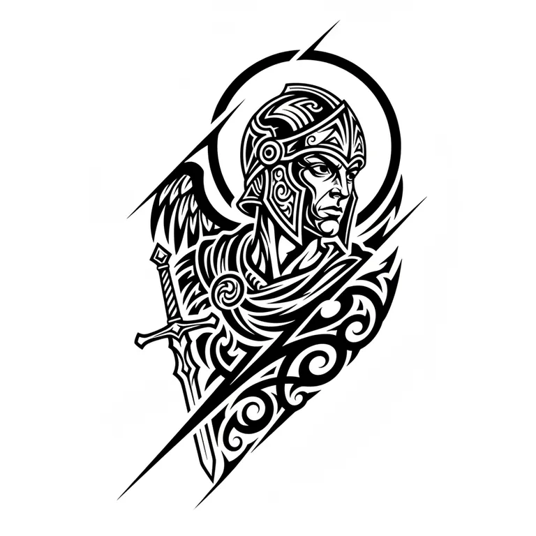 negative space tribal design