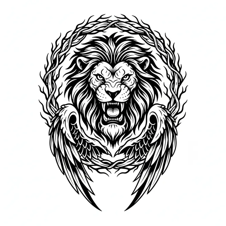 Fear God tattoo design, bold blackwork style