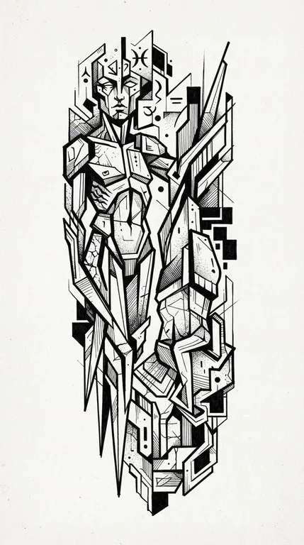 brutalist ink-cut abstract geometry design