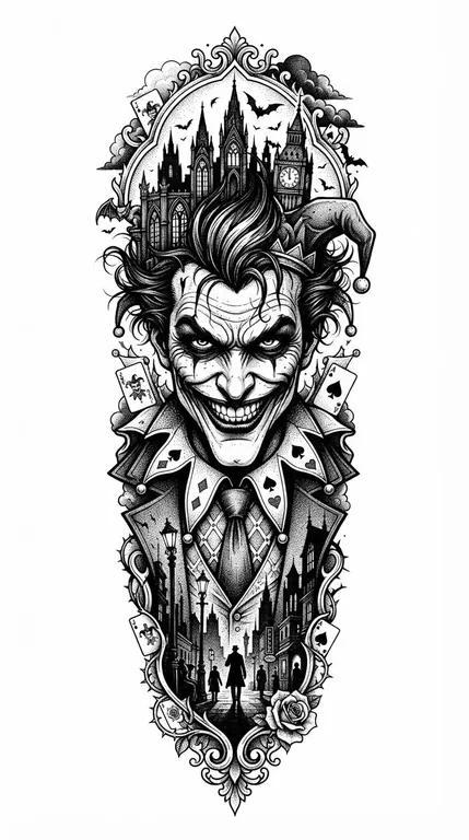 surreal negative-space optical illusion in black ink design