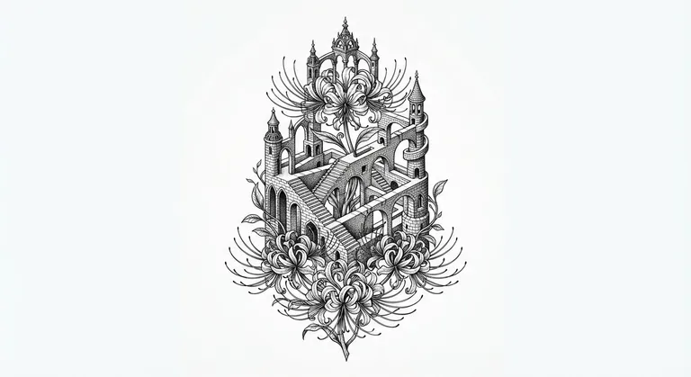 impossible architecture engraving design
