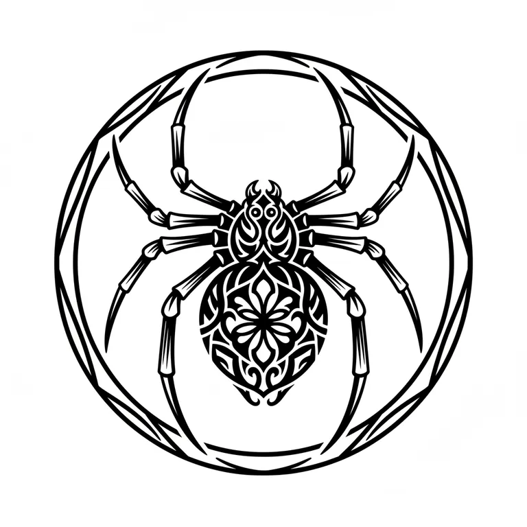 Spider tattoo design, bold blackwork style