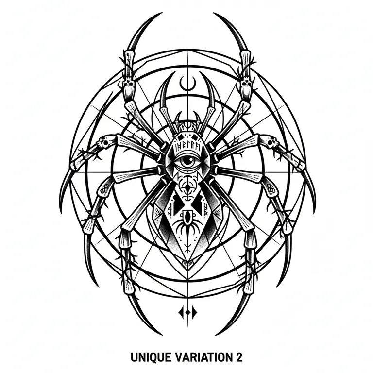 Spider tattoo design, bold blackwork style