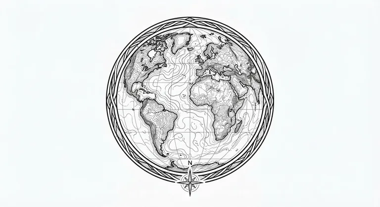 topographic contour line tattoo design